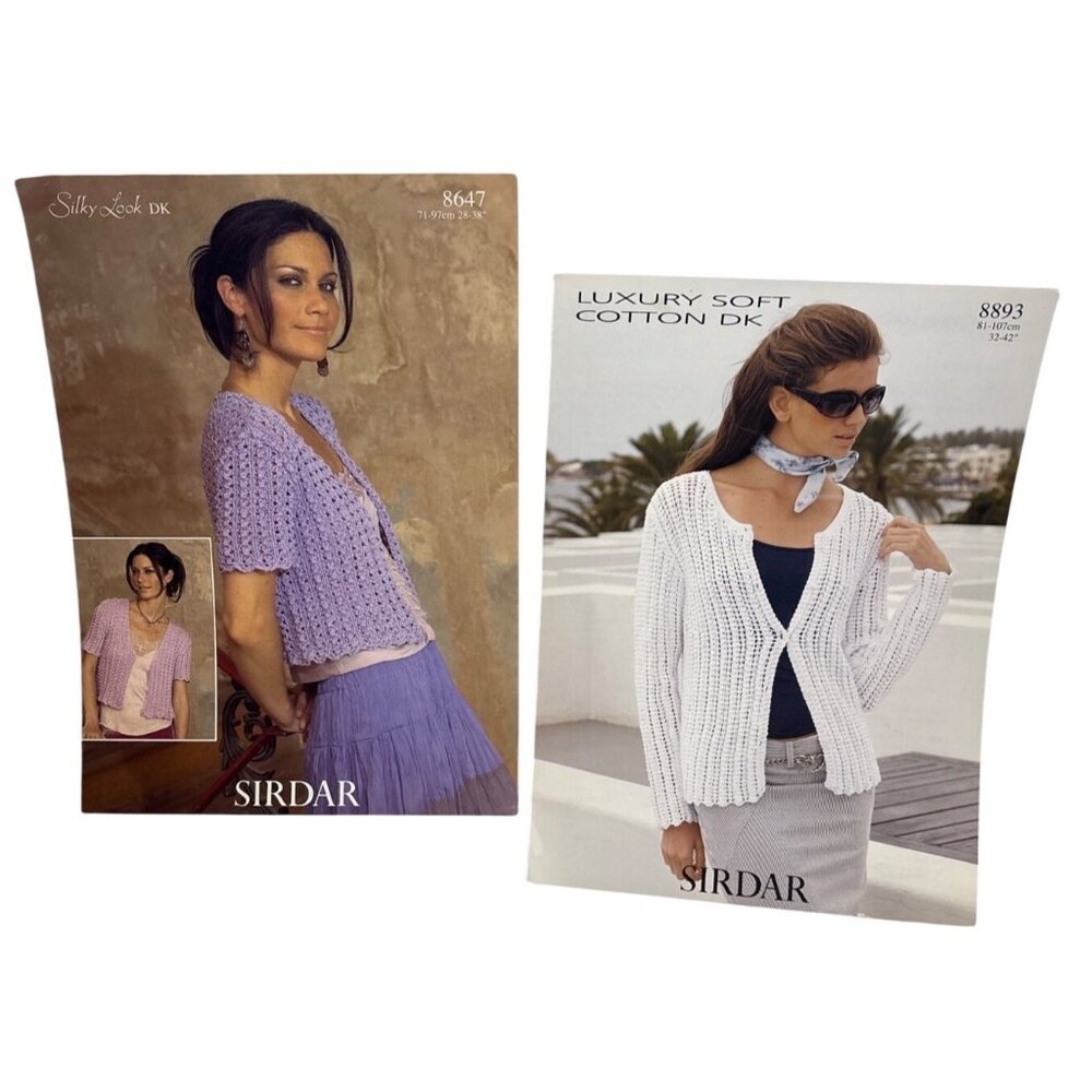 Sirdar Womens Knitting Patterns For Cardigans 8647 & 8893